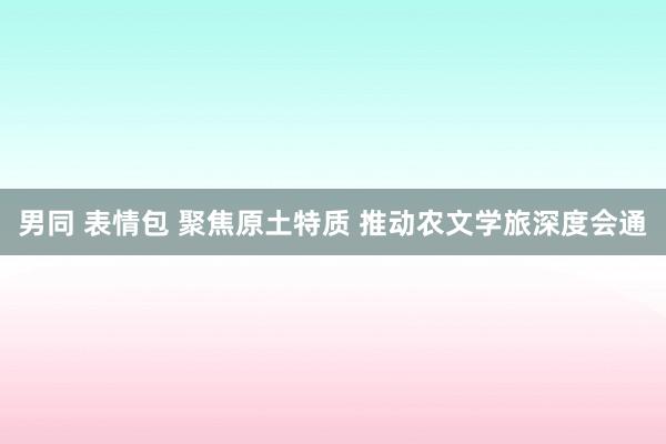 男同 表情包 聚焦原土特质 推动农文学旅深度会通