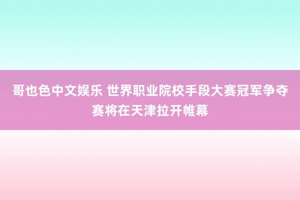 哥也色中文娱乐 世界职业院校手段大赛冠军争夺赛将在天津拉开帷幕